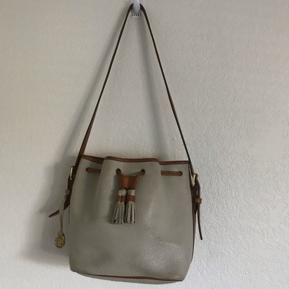 DOONEY & BOURKE Vintage Leather Drawstring Bucket Shoulder HandBag Adjustable